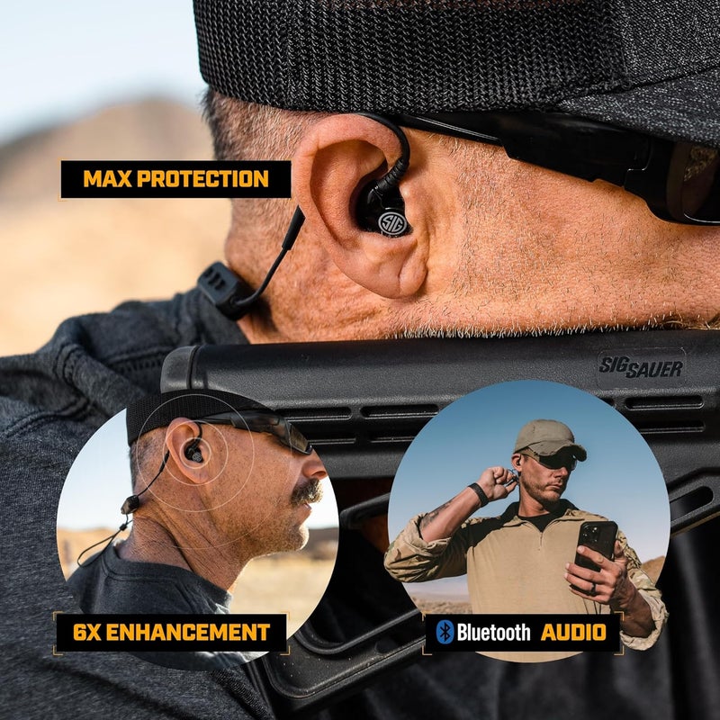 AXIL سماعات أذن SIG SAUER GS Extreme 2.0 للرصاص – تعزيز السمع وعزل الضوضاء سماعات بلوتوث – مع مكبرات صوت ديناميكية – 25 ساعة - Image 2